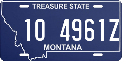 MT license plate 104961Z