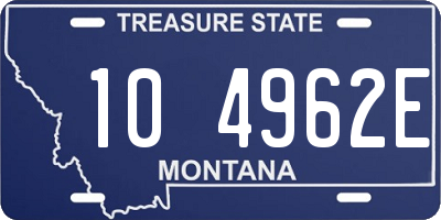 MT license plate 104962E