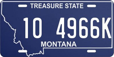 MT license plate 104966K