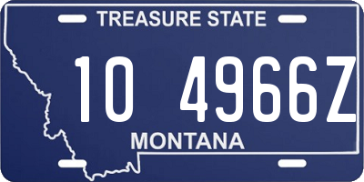 MT license plate 104966Z