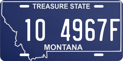 MT license plate 104967F