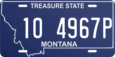 MT license plate 104967P