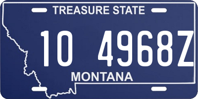 MT license plate 104968Z