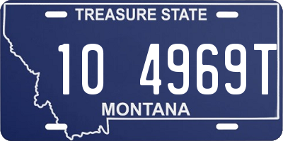 MT license plate 104969T