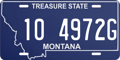 MT license plate 104972G