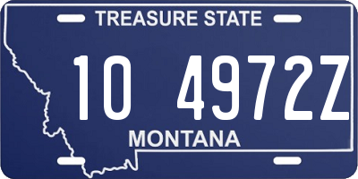 MT license plate 104972Z