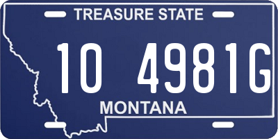 MT license plate 104981G