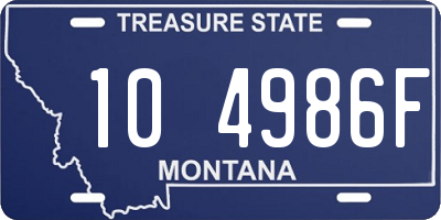 MT license plate 104986F