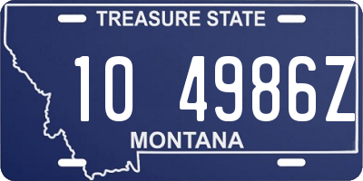 MT license plate 104986Z