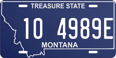 MT license plate 104989E