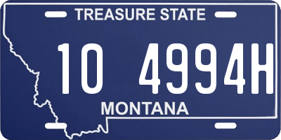 MT license plate 104994H