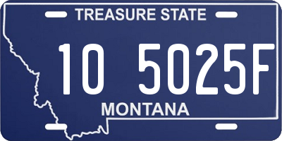 MT license plate 105025F