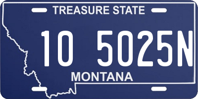 MT license plate 105025N