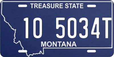 MT license plate 105034T