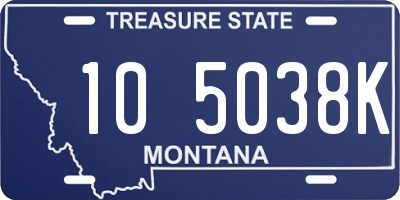 MT license plate 105038K