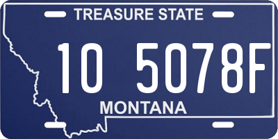 MT license plate 105078F