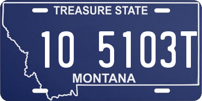 MT license plate 105103T