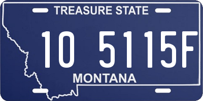 MT license plate 105115F