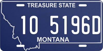 MT license plate 105196D