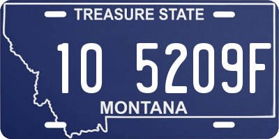 MT license plate 105209F