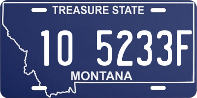 MT license plate 105233F