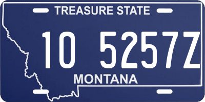 MT license plate 105257Z