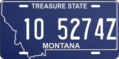 MT license plate 105274Z