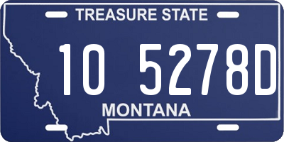 MT license plate 105278D