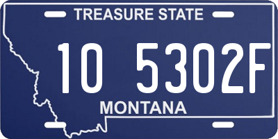 MT license plate 105302F