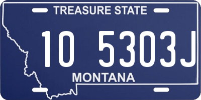 MT license plate 105303J