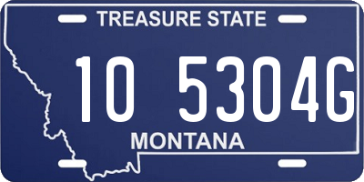 MT license plate 105304G