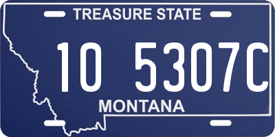 MT license plate 105307C