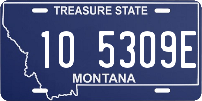 MT license plate 105309E