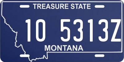 MT license plate 105313Z