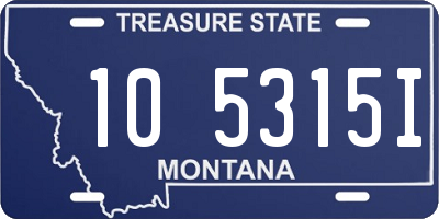 MT license plate 105315I