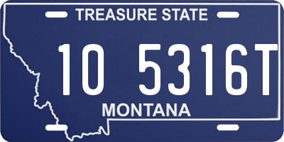 MT license plate 105316T