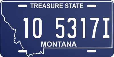 MT license plate 105317I