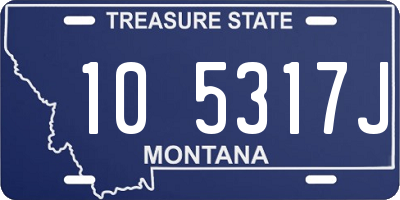 MT license plate 105317J