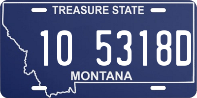 MT license plate 105318D