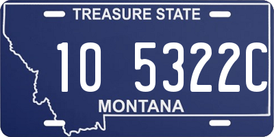 MT license plate 105322C