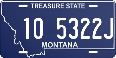 MT license plate 105322J