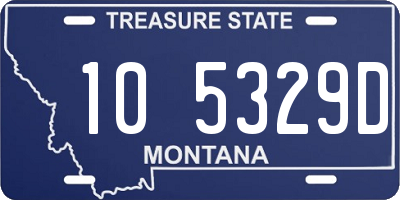 MT license plate 105329D