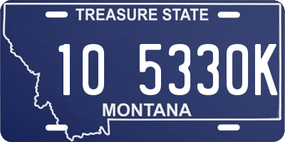 MT license plate 105330K