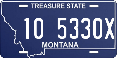 MT license plate 105330X