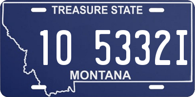 MT license plate 105332I