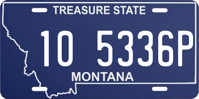 MT license plate 105336P