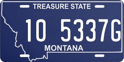 MT license plate 105337G