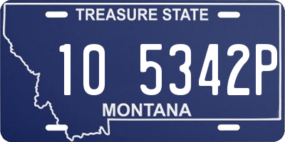 MT license plate 105342P