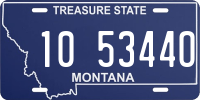 MT license plate 105344O