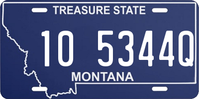 MT license plate 105344Q